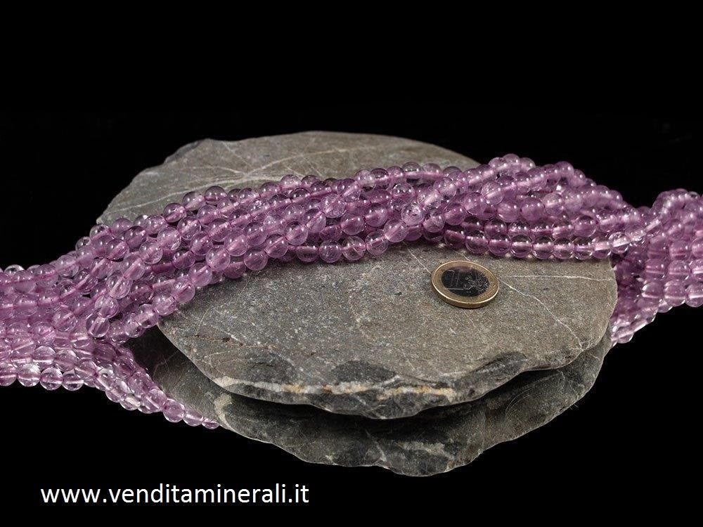 Collana di palline lilla ametista da 8 mm