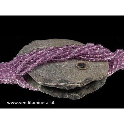 Collana di palline lilla ametista da 8 mm