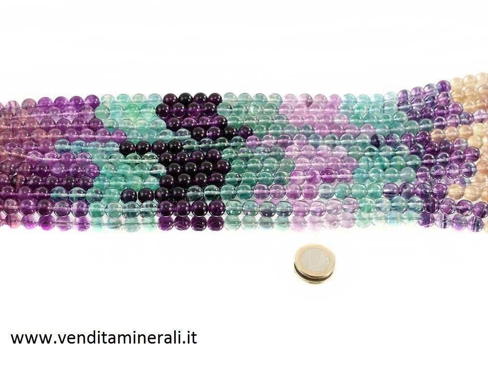 Collana di fluorite multi color da 10 mm