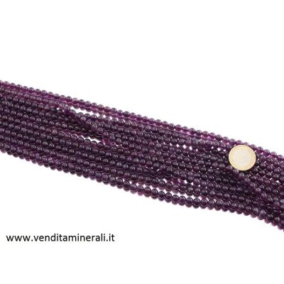 Collana con una sfera di 6 mm di ametista