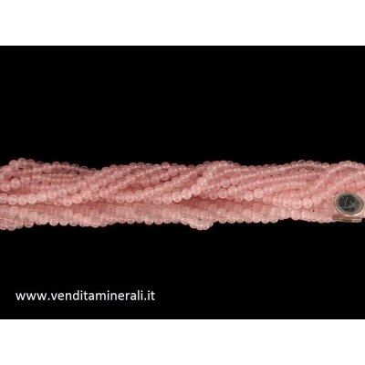 Collana a sfera in quarzo rosa da 8 mm
