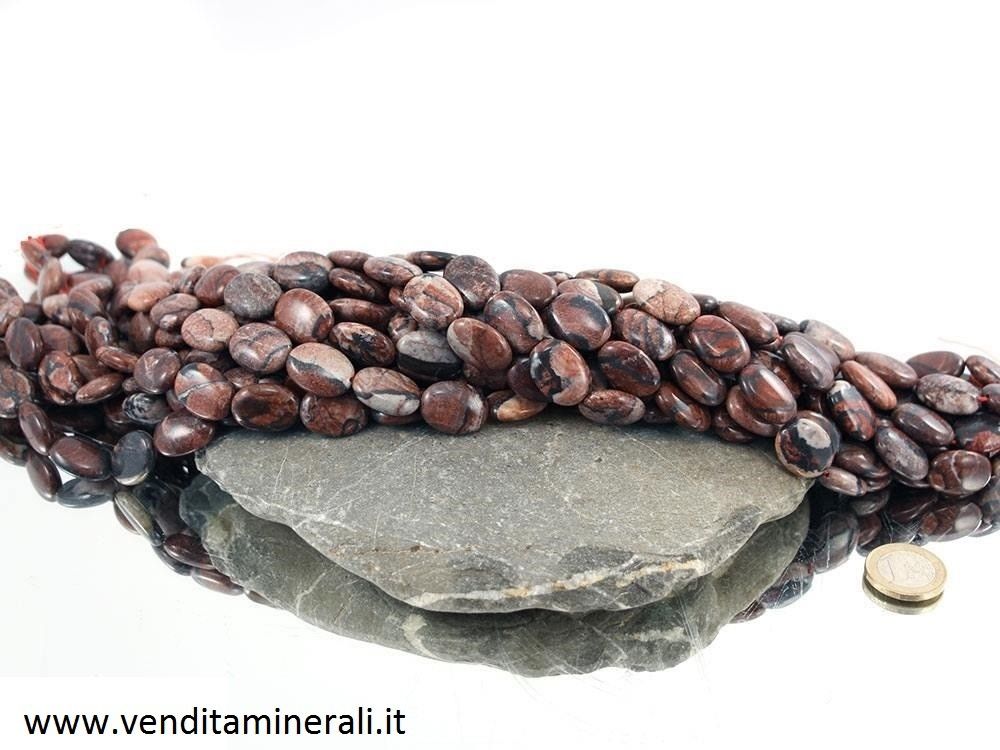 Collana ovale paesaggio rosso (rosso)