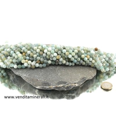 Collana sfaccettata color acquamarina 8 mm cat. B