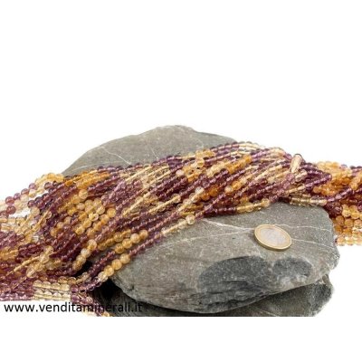 Collana a palla di ametista / citrino da 6 mm