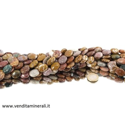 Collana a forma di ellissi in calcedonio oceanico