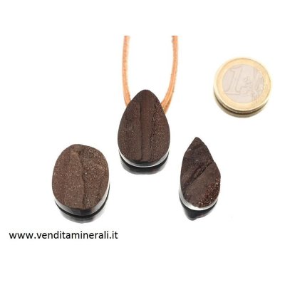 Collana in legno druzy luccicante