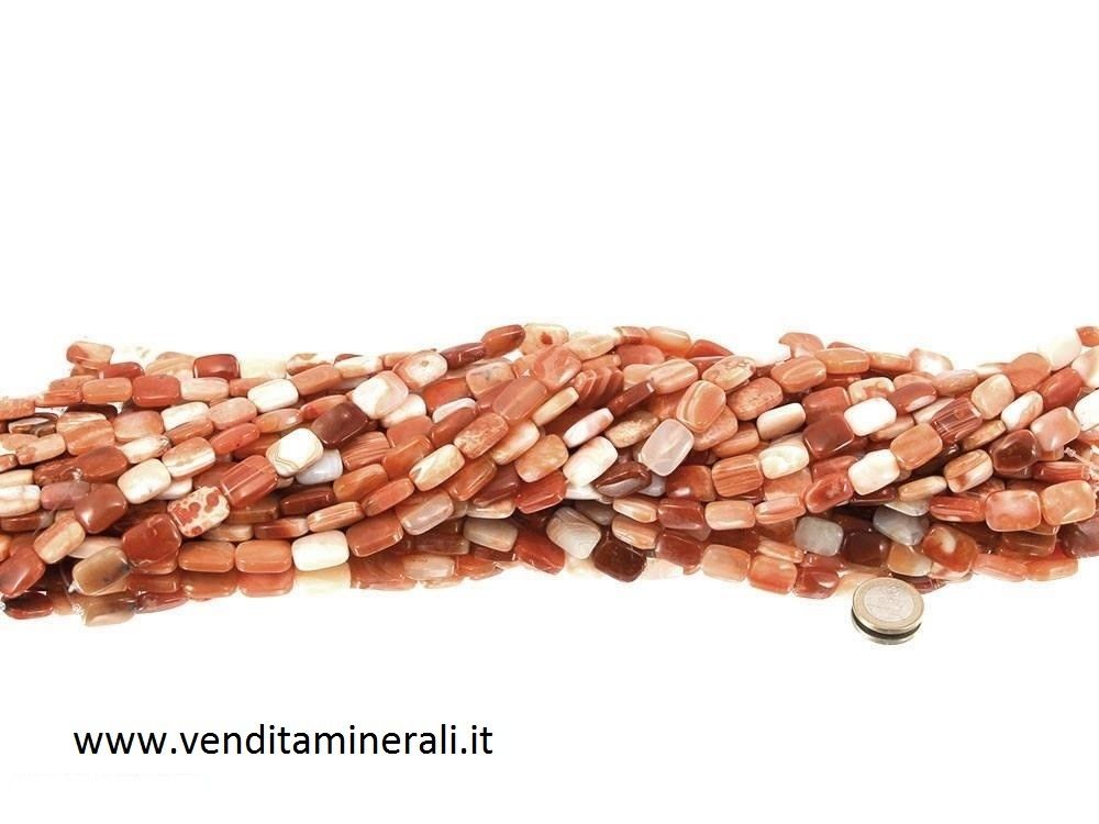 Collana rettangolare di agata (rosso)