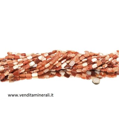 Collana rettangolare di agata (rosso)