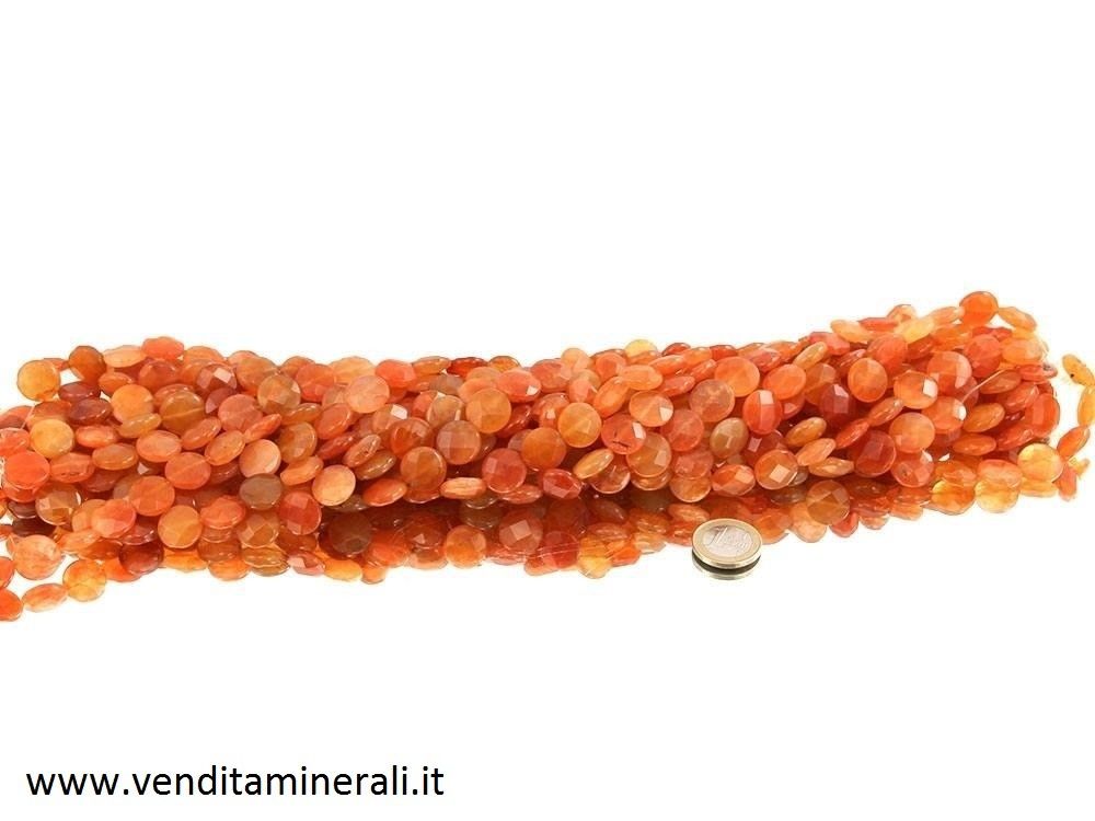 Collana a bottone sfaccettato di corniola