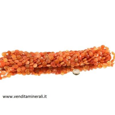 Collana a bottone sfaccettato di corniola