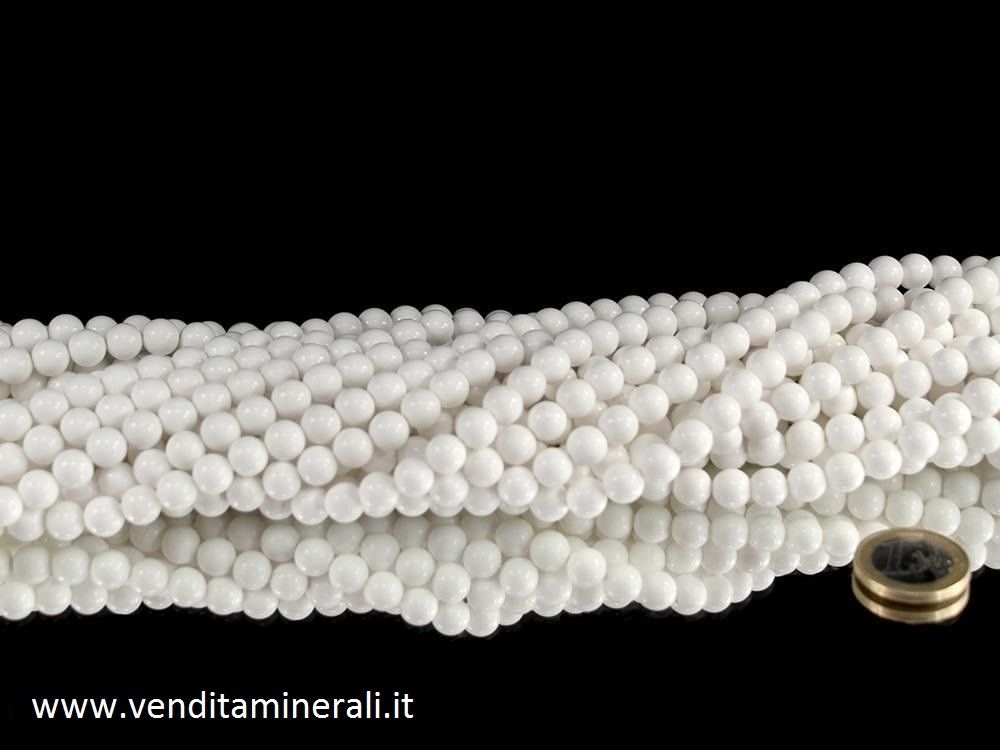 Collana di agata bianco da 8 mm