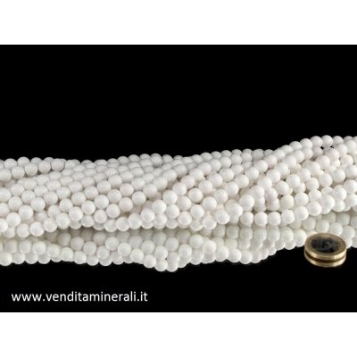 Collana di agata bianco da 8 mm