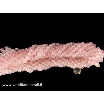 Collana di quarzo rosa da 12 mm