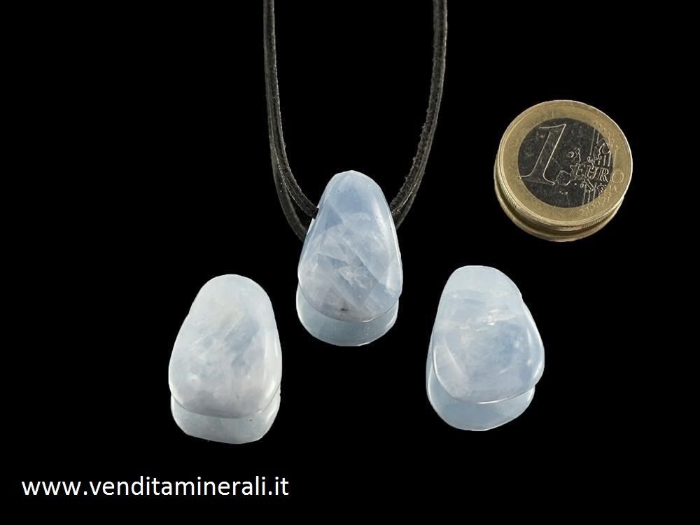Collana a forma  a goccia blu Calcite