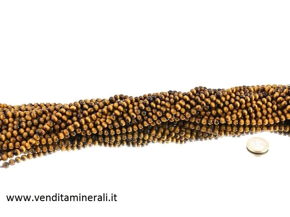 Collana con sfere a occhio di tigre da 6 mm