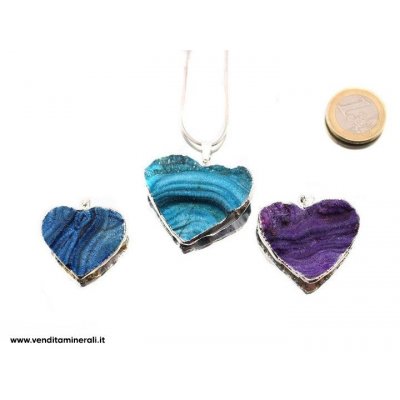 Cuore di agata serpente colorato - 3 Pezzi