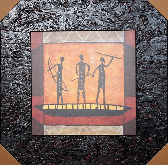 QUADRO GRAVURA AFRICANA FALSI D'AUTORE