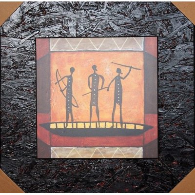 QUADRO GRAVURA AFRICANA FALSI D'AUTORE