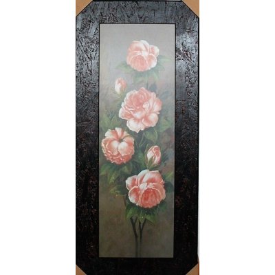 QUADRO BRANCH OF PINK ROSES di JOHN DOUGLAS FALSI D'AUTORE