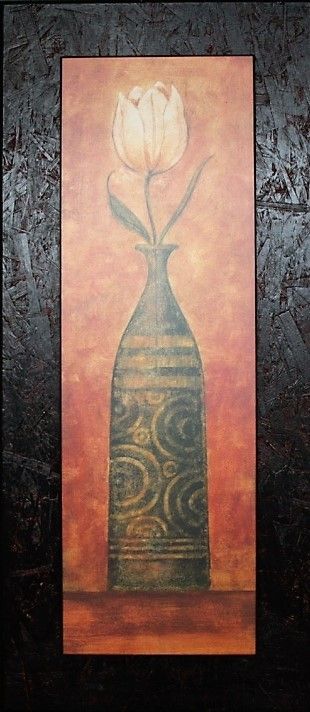 QUADRO VASO ANTICO CON FIORE FALSI D'AUTORE