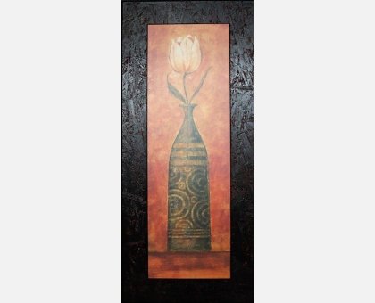 QUADRO VASO ANTICO CON FIORE FALSI D'AUTORE