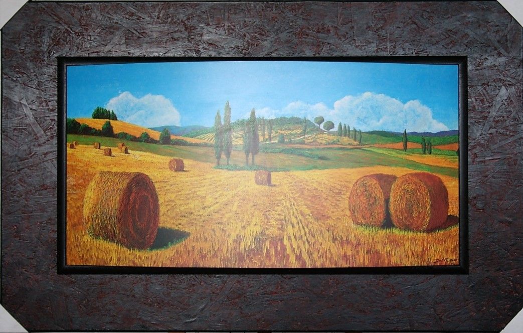 QUADRO PAESAGGIO RURALE FALSI D'AUTORE