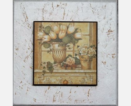 QUADRO NATURA MORTA ROSE E TULIPANI FALSI D'AUTORE