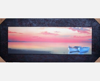 QUADRO TRAMONTO SUL LAGO FALSI D'AUTORE