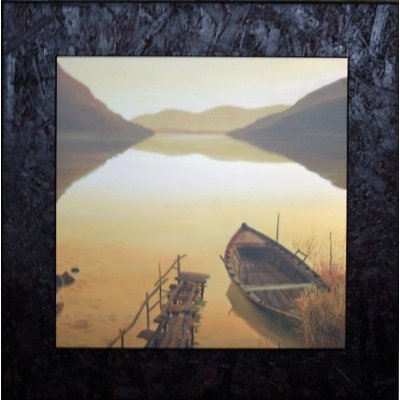 QUADRO BARCA NEL LAGO FALSI D'AUTORE