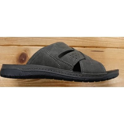 CIABATTE UOMO INCROCIATE C/SOTTOPIEDE PELLE INBLU