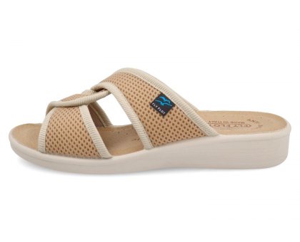 CIABATTA DA DONNA IN RETE ELASTICA - BEIGE