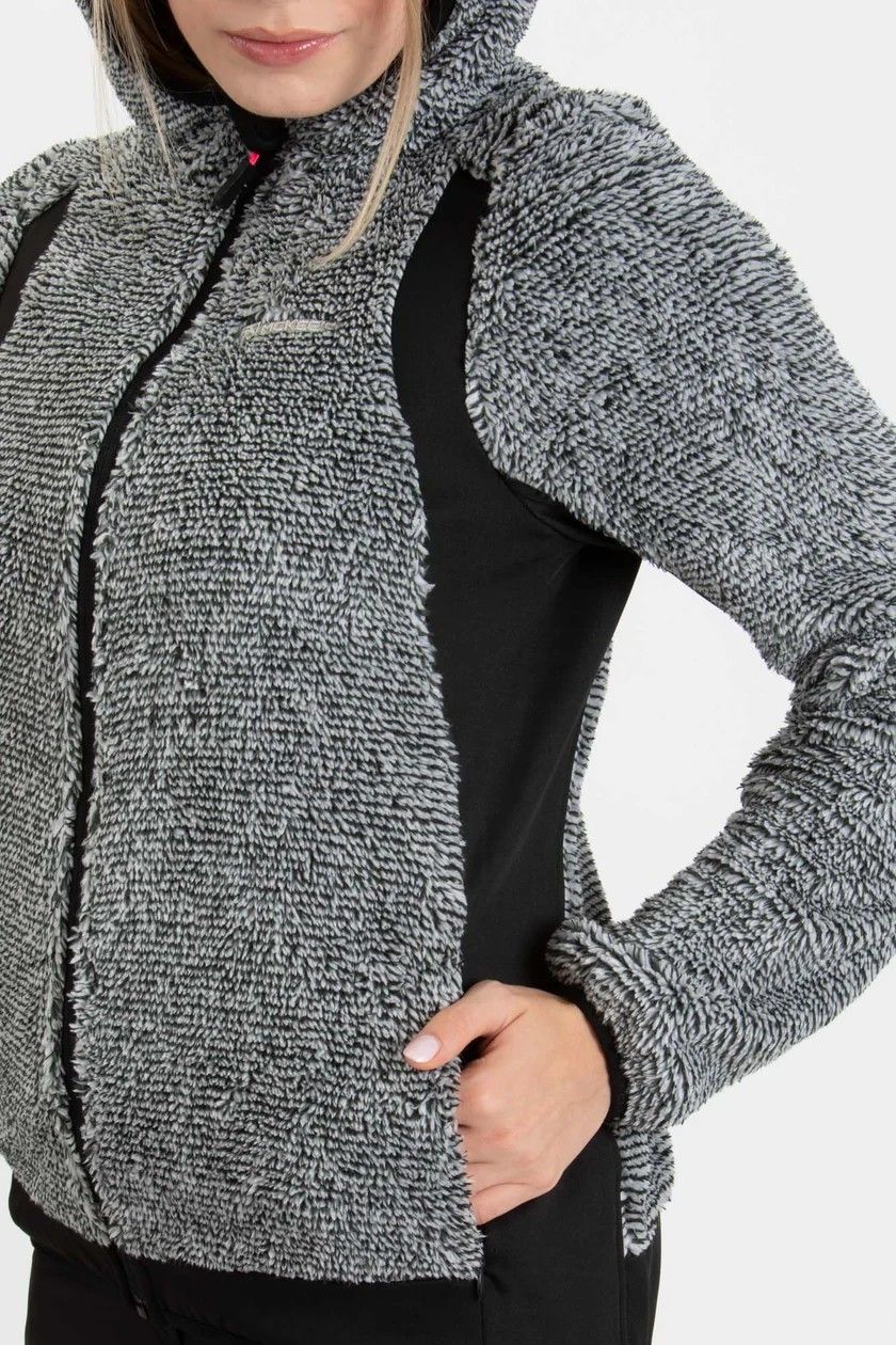 GIACCA PILE C/CAPPUCCIO IN PELLICCETTA RIGATA