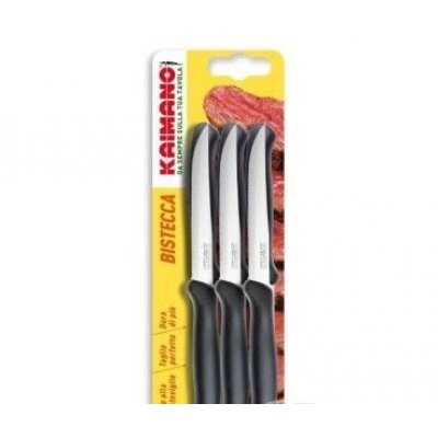Kaimano KTS031406N Italicus Coltelli Bistecca, Acciaio Inossidabile, Nero, 6