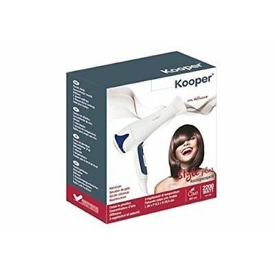 KOOPER ASCIUGACAPELLI 2200 WATT NUOVO + 2 DIFFUSORI 3 REGOLAZIONI DI TEMPERATURA