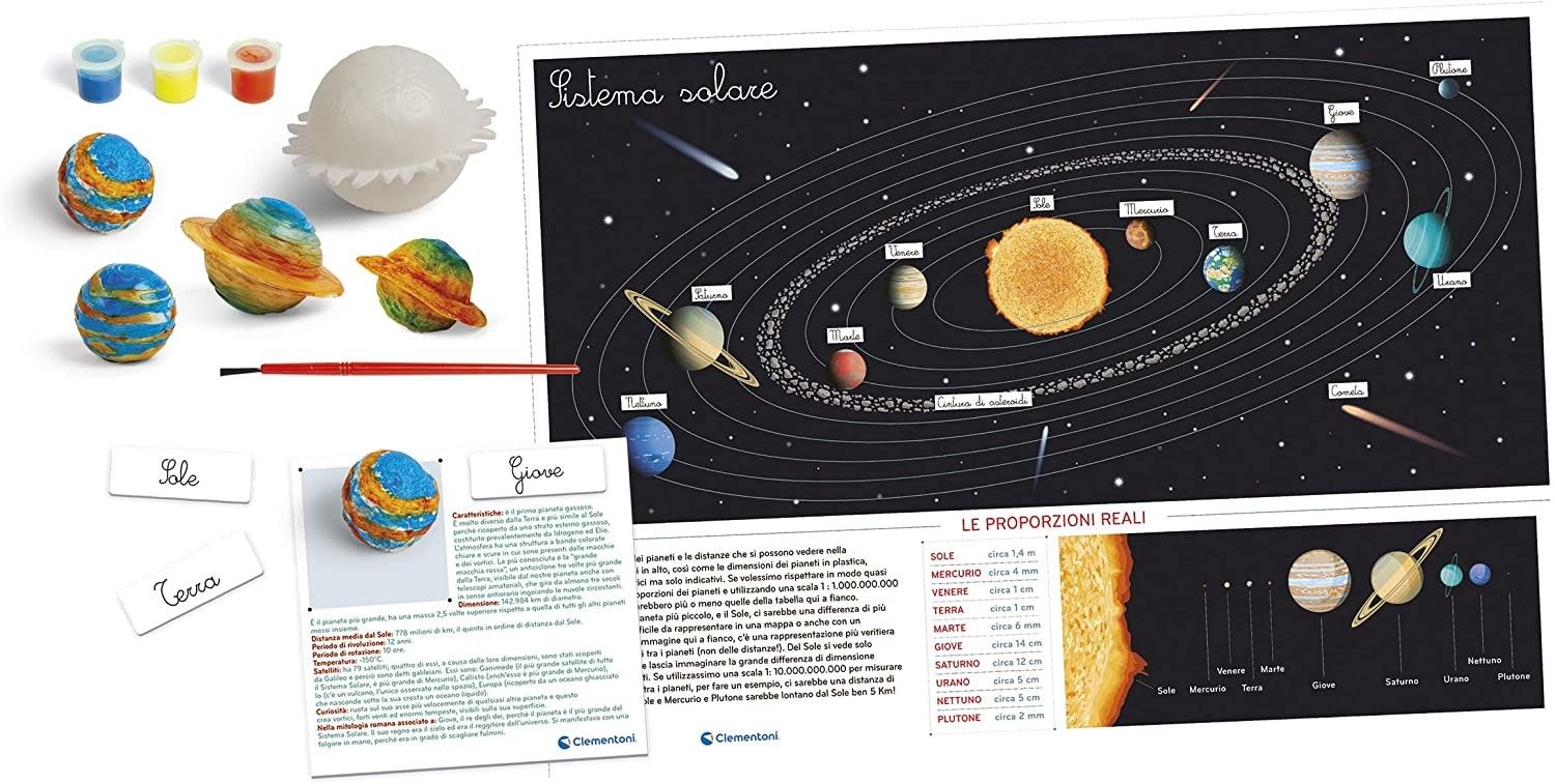Clementoni- Sapientino Cosmo Montessori 5 Anni, Gioco educativo per Esplorare Il Sistema Solare, Sviluppo linguaggio-Made in Italy, Multicolore, 16359