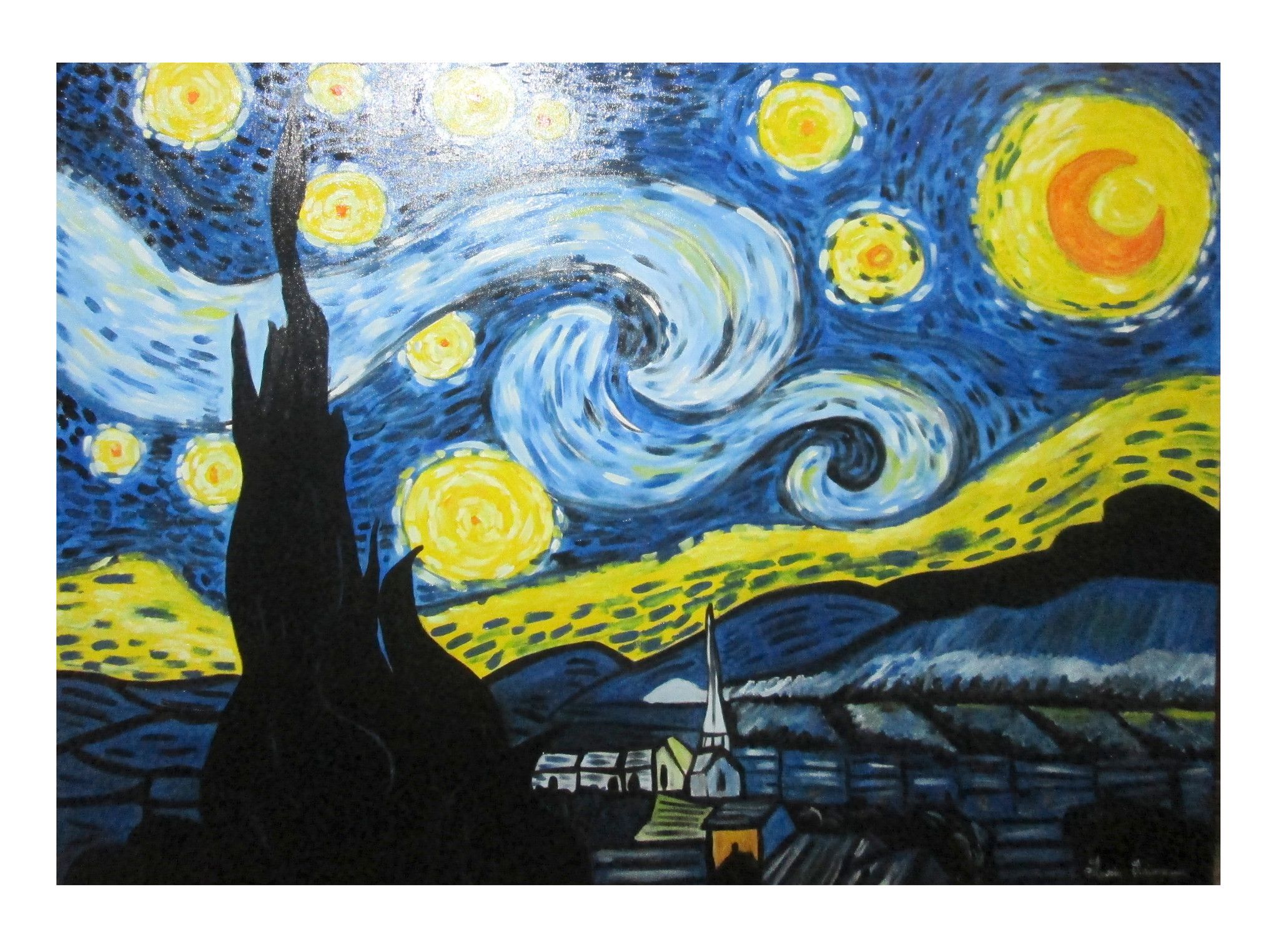 Notte Stellata Copia Di Van Gogh 130x100 Copie D Autore Shop Online Lovequadro