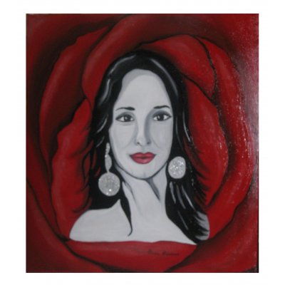 Ritratto di donna che nasce da una rosa