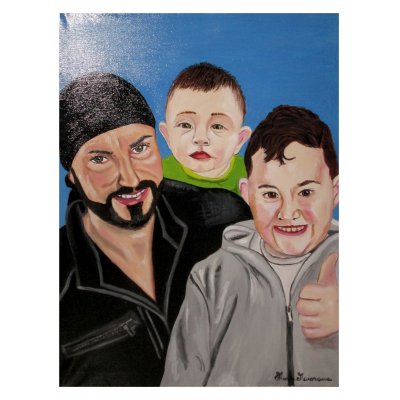 Ritratto di papà con due figli