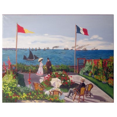 La terrazza a Sainte-Adresse - Copia di Claude Monet