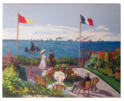 La terrazza a Sainte-Adresse - Copia di Claude Monet