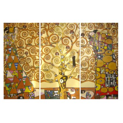 L'albero della vita - Copia di Gustav Klimt - n.3 panneli 90x45
