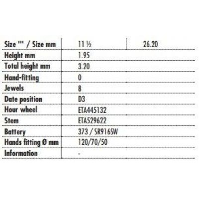 Movimento da Polso Eta E64111