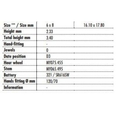 Movimento da Polso Miyota 9T15