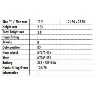 Movimento da Polso Miyota 9U15