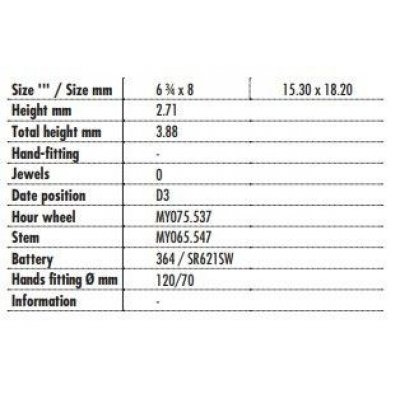 Movimento da Polso Miyota GL15
