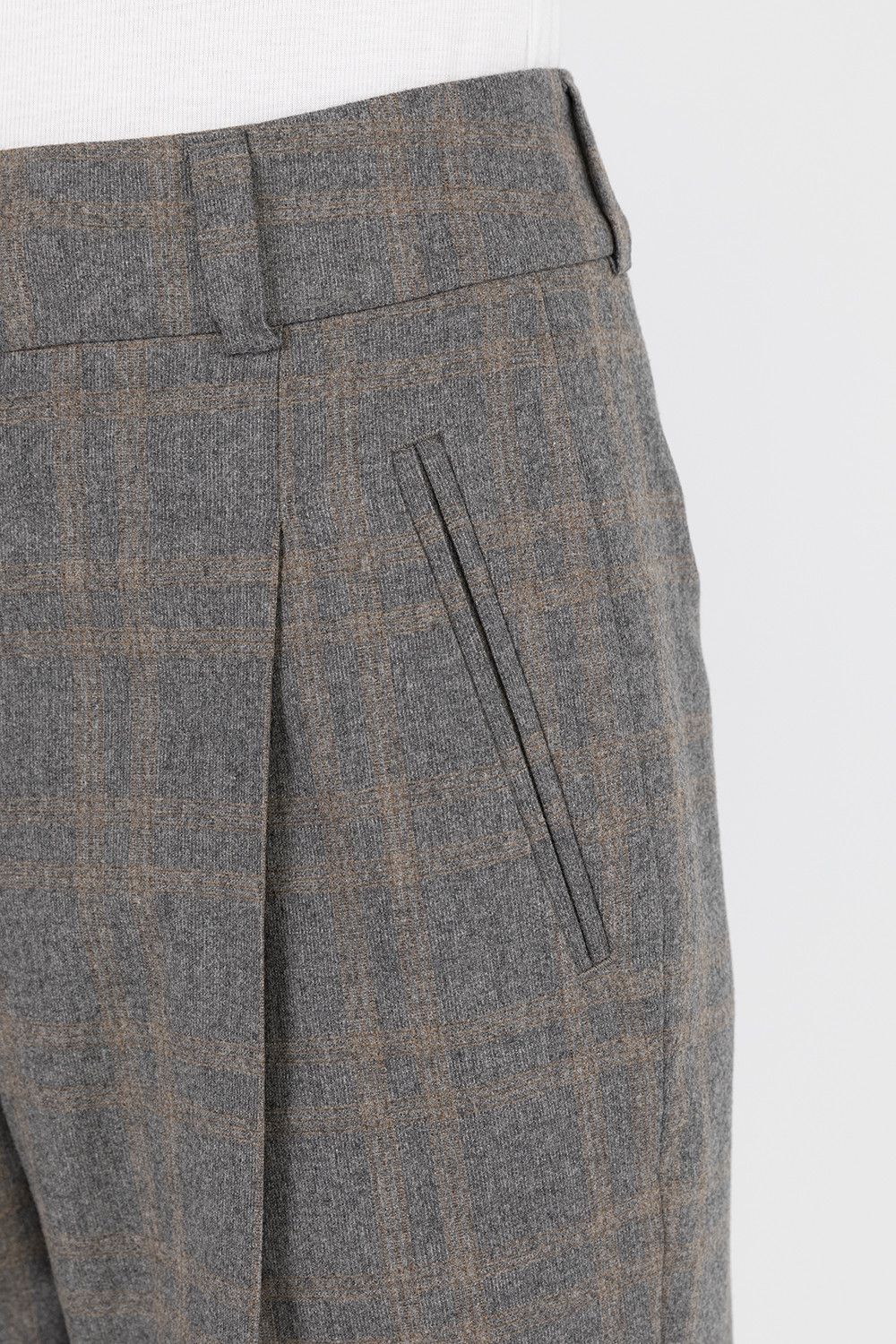 Pantalone con pinces lana grigio CAPPELLINI