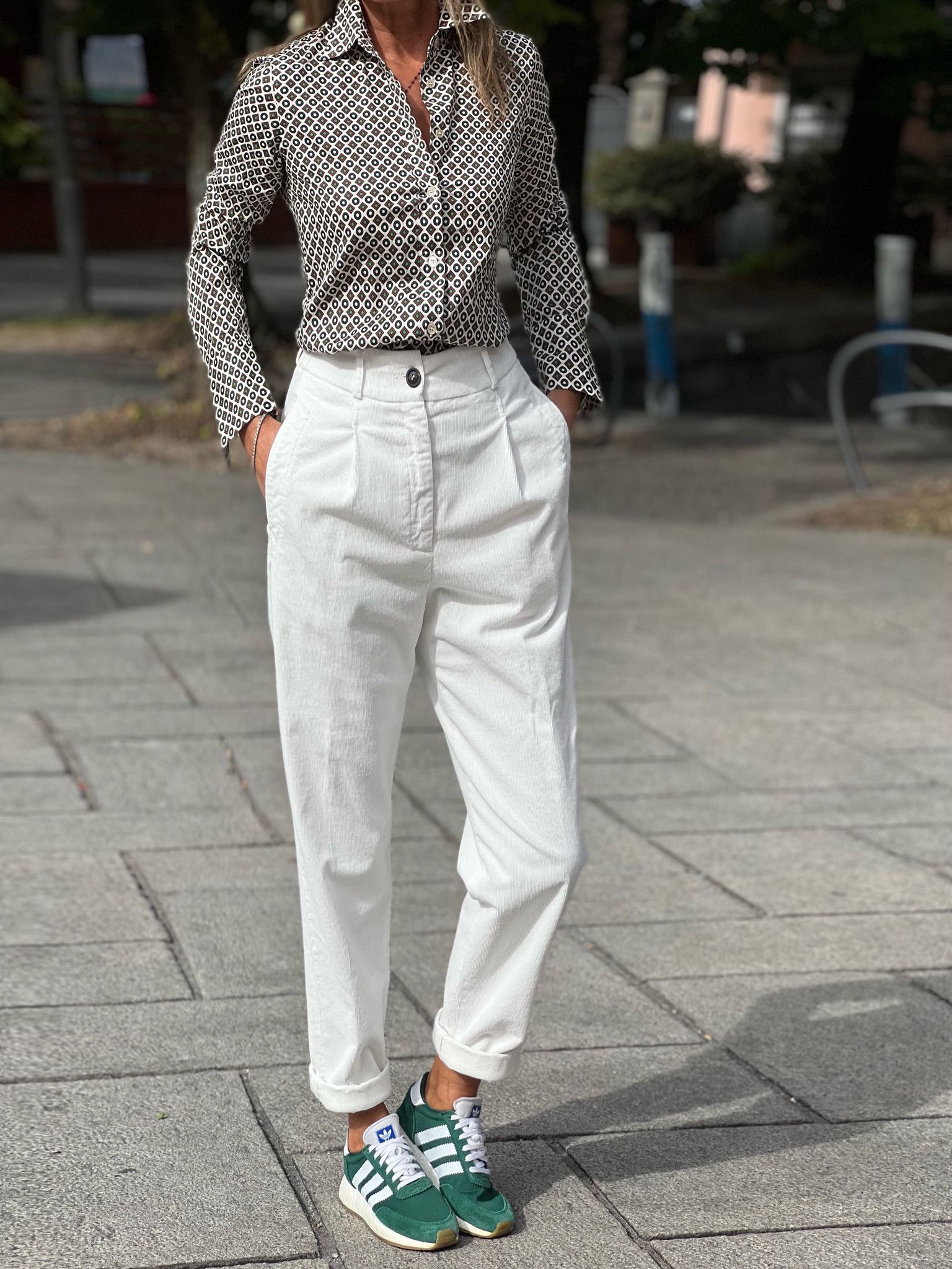 Pantalone velluto bianco CAPPELLINI