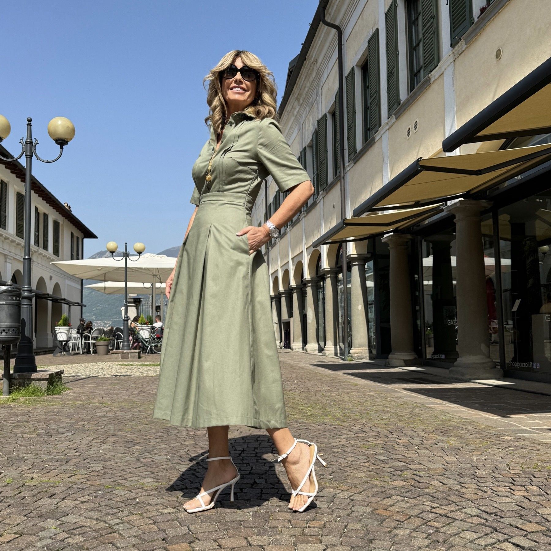 Abito Alma Cotone Verde Militare NG71