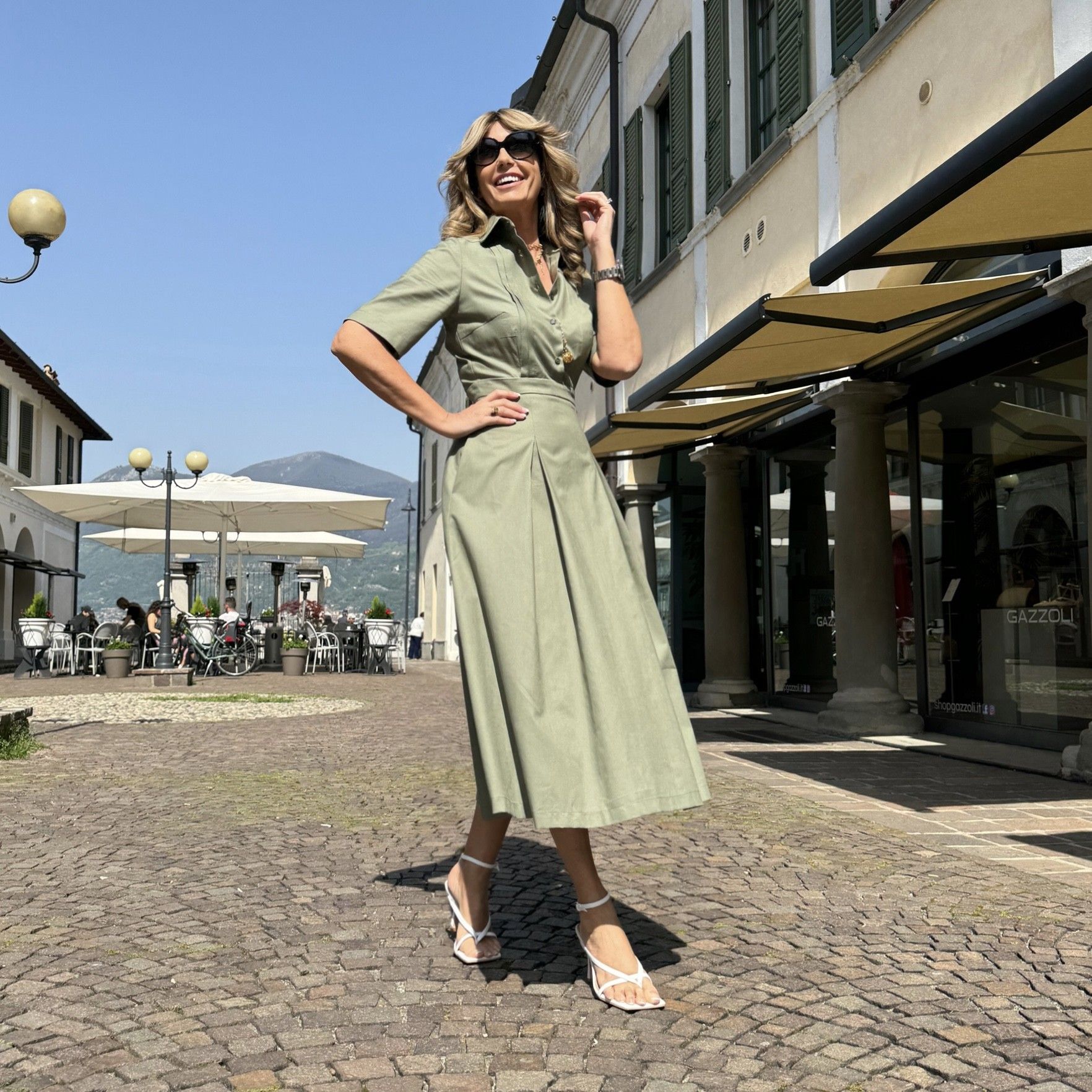Abito Alma Cotone Verde Militare NG71