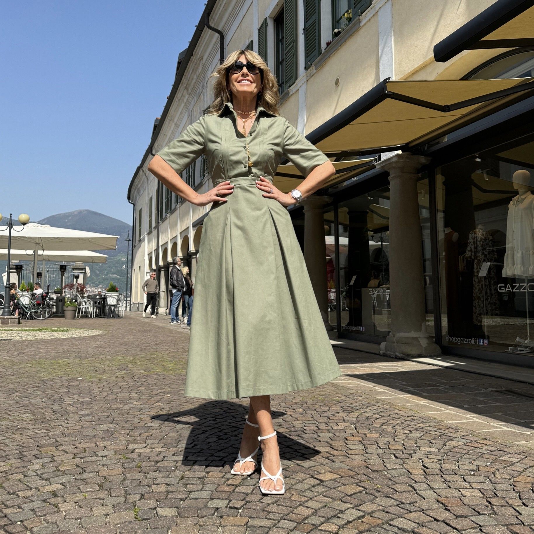 Abito Alma Cotone Verde Militare NG71
